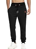 Suwangi Herren Jogginghose Sporthose Jogger Fitnessstudio Laufen Trainingshose Konisch Zulaufend mit Reißverschlusstaschen