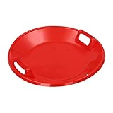 Skischeibe, Ski-Schlittenbrett, Kinderschlitten Rodel ab 5 Jahre mit einem kreisförmigen Frisbee-Design, Tragfähigkeit 70 kg/154,32 lbs, für Skifahren im Freien, Sandboarding und Grasschlittenfahren