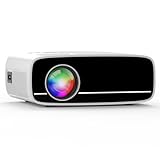 Mini Beamer mit Bluetooth, AKATUO Mini Projektor Full HD 1080P, 200” Display Tragbar LCD Heimkino/Outdoor Video Beamer Klein für Handy, Kompatibel mit TV Stick/HDMI/Smartphone