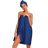 Damen Saunakilt Sauna Kilt Handtuch Spa Bademantel Set Badetuch Verstellbare Weite Saunasarong Bequem Saunatuch Mikrofaser Sarong Kilt