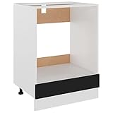vidaXL Herdumbauschrank Küchenschrank Ofenschrank Backofenschrank Herdschrank Küchenzeile Küchenmöbel Backofen Schwarz 60x46x81,5cm Holzwerkstoff