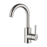 GRIFEMA ‎G1002A Waschtischarmatur - 360° drehbarer Wasserhahn für Bad, Auslaufhöhe 180 mm, wassersparend, mit Kalt- und Warmwasseranschluss, einfache Montage, Messing, Grau [Exklusiv bei Amazon]