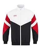 JAKO Herren Freizeitjacke Retro, Schwarz/Weiß/Rot, M