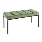 Riess Ambiente Design Sitzbank Petit BEAUTÉ 80cm grün Cord schwarzes Gestell, Polsterbank in modernen Stil, Flurmöbel, Esszimmerbank