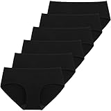 INNERSY Unterhosen Damen Schwarz Stretch Baumwolle Hipster Unterwäsche 6er Pack (XL/44 EU, 6 Schwarz)