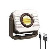 Smiling Shark Werkstatt Licht, 1200lm Tragbar Werkstattlicht 5000mAh Wiederaufladbare Dimmbar 3 Modu Licht 360°Drehbar Haken Kabellos LED Werkstattlampe mit Magnet für Working Reparatur Garage Camping