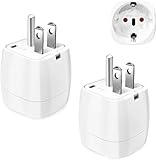 2 Stück Reiseadapter USA Adapter Steckdose, Travel Adapter USA, Adapter USA Deutschland Stecker, Steckdosenadapter Reisestecker Stromadapter für EU zu Amerika/Kanada/Mexiko/Thailand