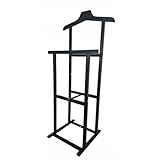HAC24 Kleiderbutler Schwarz 102 x 47 x 36 cm Holz Kleiderständer Herrendiener Kleiderstange Kleiderablage