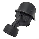 Stilvolle Schutzhülle für Anhängerkupplung, 3D-Druck, mit Stahlhelm und Gasmaske, Schwarz