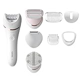 Philips Epilierer Series 8000, kabelloser Nass- und Trockenepilierer für Beine und Körper, Haarentfernungsgerät, mit 8 Zubehörteilen, Rasierer, Langhaarschneider und Körperpeeling-Gerät, (BRE735/00)
