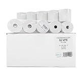 Thermorollen 57 mm X 50 m lang, Ø 59 mm 48g BPA freies Thermopapier/Kassenrollen, z. B. für Quorion QTouch 8, Olympia CM 911 / CM 912, Olympia CM 941, Star TSP-212-24 / TSP-242-24 u. v. a.