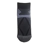 Gepolsterte Wandersocken Herren Damen Viertel-/Knöchelsocke Anti-Blasen Kompression feuchtigkeitsableitend atmungsaktive Outdoor Sportsocken zum Wandern Trekking Laufen Radfahren 43-49 Schwarz L 3P
