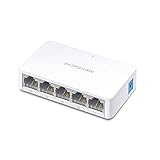 MERCUSYS MS105 5-Port Ethernet Netzwerk Switch 10/100 MBit/s, RJ-45 Anschlüsse LAN Switch, Lug-und-Play, Lüfterlose Ruhe, Automatische Geschwindigkeits- und Duplexanpassung