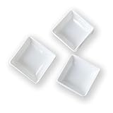 Ginddy Kleine quadratische Keramik-Dip-Schalen, 10er-Set, Modern, Weiß, Stapelbar, Dishwasher-Safe, Ideal für Saucen und Dips