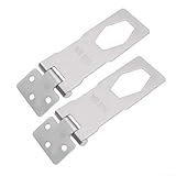 2 Stück Schlüssel-Überfalle, Drehknauf, Verriegelung, Edelstahl, Schuppenschlösser, Türverschluss, Türriegel, Riegelschnalle, kleine Haspe (10,2 cm)
