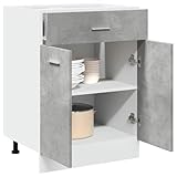 Myheimly Schubunterschrank Betongrau 60x46x81,5 cm Holzwerkstoff Küchenschrank Küchenzeile Küchenmöbel Unterschrank Küchenunterschrank Schrank