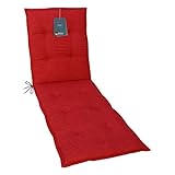 LILENO HOME Sonnenliege Auflage als [1er Set - Rollliege] in Rot - Gartenliegen Auflage perfekt für Strandliege - Polster Auflage für Gartenliege (190x60x6cm)