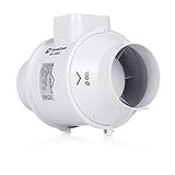 VEIBAO Zentrifugaler Luftbeweger, Bodenventilator, Rohrlüfter/HF-100S 4 Zollküche Leistungsstarker Abluftfächer Badezimmer Lüftungsventilator für Zuhause, Werkstätten, Fabriken, Garagen