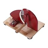VELATEMOR Manuelles Brotklima mit Holzbasis, Brotschneidemaschine, Bagelschneider für Hausgemachtes Brot, Sandwiches, Sogar Scheiben, Einfacher Handkurbelbetrieb