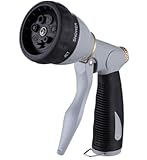 7-Funktionen Handbrause Garten, Metall Gartenbrause, Gartenschlauch Düse mit Verbindungen aus reinem Kupfer, Wasserspritze für Pflanzenbewässerung, Rasenbewässerung, Fahrzeugwäsche