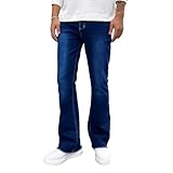 Generisch Militär Hose Freizeithose Herren Baumwolle Pants Jeans Jogginghose Japanische Weite Sommerhose Schlaghose Blau L