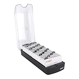Eagle Visitenkartenbox für 650 Visitenkarten mit A-Z Register Visitenkartenhalter Organizer Box Schreibtisch, transparent Schwarz