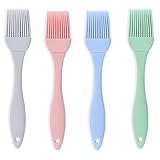 4 Stück Silikonpinsel,Backpinsel Silikon,Grill Küche Pinsel,Backen Silicone Brush,Grillpinsel Küchenpinsel Basting,Hitzebeständig ölpinsel Baking,Kitchen Kochpinsel Kuchenpinsel,Pastry Backpinsel-set