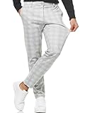 Indicode Herren Rodekro Performance Pants | Chinohose Herrenhose Super Stretch Stoffhose Bequeme Business Hose für Männer Grey Check, 34/32