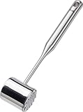 Fissler Essential/Edelstahl-Fleischklopfer (28 cm / 0,4 kg) runder Fleischhammer, Schnitzel-Klopfer, mit Aufhänge-Öse, Spülmaschinen-geeignet