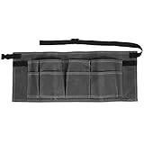 Nasswachs-Garten-Werkzeugtasche aus Segeltuch, verstellbarer Werkzeuggürtel mit mehreren Taschen für Holzbearbeitung und Gartenarbeit im Freien (Grau)