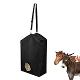 Taicols Heubeutel, Groß Oxford Stoff Heutasche, 46 * 35 * 18CM Futtertasche für Pferde Mit Lanyard, 30L Wasserdicht Heuraufe mit Freßöffnungen, Outdoor Heu Aufbewahrungsbeutel für Pferd Kühe Esel
