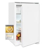Exquisit Einbaukühlschrank mit Gefrierfach, 118 Liter Nutzinhalt, Einbaukühlschrank 88cm, Einbaugerät, 4-Sterne-Gefrierfach, EKS5131-4-E-040D weiss (Energieklasse D)