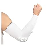 MDSIOKHJ Sport-Ellbogenschützer Wabenförmige Antikollisions-Armmanschette, elastisches Sport-Armband for Basketball, Schießen, Ellenbogenschutz, Armstulpen for Männer und Frauen(1PC White,L)