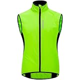 WOSAWE Fahrradweste Herren Damen Reflektierend Atmungsaktiv Laufweste ärmellos Windweste Jacke (Neues Grün XXL)
