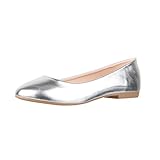 Elara Damen Ballerina Bequeme Slip Ons Flach Chunkyrayan P P Silver 3039 41