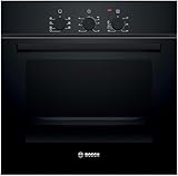 Bosch HBF011BA2 Serie 2, Einbau-Backofen, 3D Heißluft: Gleichmäßiges Garen bis zu 3 Stufen, 3 Griffe, schwarz, 60 x 60 cm