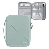 MoKo Tablet Tasche für 13 Zoll iPad Pro M4, 13' iPad Air M2 2024, iPad Pro 12.9 6/5/4, Hartschalen Eva Galaxy Tab S8+/S9+ 12.4 Tasche mit 3 Aufbewahrungsfächern und gepolstertem Tragegriff, Bodhi Grün