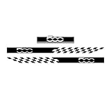 XUJIAN 1 Set Auto Motorhaube Motorhauben Aufkleber Auto Karosserie TüR Seiten Rock Streifen Aufkleber für 500 Auto SchmüCken Vinyl Film Schwarz