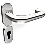 Sempro Felix Oval - Drückergarnitur aus rostfreiem Edelstahl für Gartentore, flexibler Schraubenabstand von 45 bis 50mm