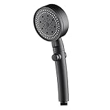 Clicitina Abnehmbare Handbrauseköpfe Filterduschkopf Aufgeladener EIN-klick-Wasserstopp 5-Funktion Wasserfluss Weicher Strahl Wasserspardusche Oh242 (A, One Size)