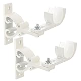 BESTYASH 2 Stück Aluminiumlegierung Gardinenstangenhalterung Verstellbar Teiliges Weiße Vorhanghalter Wandmontage Robust Langlebig für Wohnkultur Büro Schlafzimmer Badezimmer