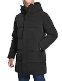 Pioneer Camp Herren Winterjacke Lang Winddicht Wasserdicht Warme Daunenjacke Winter Outdoor Parka Jacke mit Kapuze Schwarz M