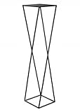 HowHomely Blumenständer Metall Schwarz 100 cm Hoch - Solider und Robuster Blumenhocker Metall - Pflanzenständer mit Geometrischem Design für die Hausdekoration wie Salon oder Schlafzimmer