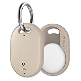 iFace First Class AirTag-Hülle mit Schlüsselring – sicherer Clip-On kratzfester schützender Hybid Hardcover für Air Tag – Café Latte
