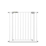 hauck Treppenschutzgitter / Türschutzgitter Open N Stop KD (Basisgitter ohne Verlängerung), für Breiten 75 - 80 cm, ohne Bohren, Einhändiges Öffnen, Beidseitig Schwenkbar, Metall (White)