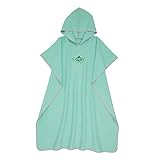 Retrok Surf Poncho Mikrofaser übergroß, 110x90cm Schnelltrocknend Ultraleicht Badeponcho Damen Herren mit Kapuze, Umziehhilfe Strand Für Erwachsene Jugendliche Handtuch Maschinenwaschbar (Mintgrün)