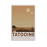 BEINOnInG Tatooine Retro-Reiseposter, Filmposter, Malerei, Leinwand, Wandkunst, Wohnzimmer, Poster, Gemälde, 30 x 45 cm