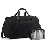 LOVEVOOK Sporttasche Damen Herren 30L Reisetasche mit Schuhfach & Nassfach, Gym Bag Schwimmtasche Saunatasche Handgepäck Tasche für Sport Fitness Training Reisen,Travel Duffle Weekender Bags Schwarz