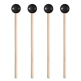 4 Stück Erweitert Gummi Xylophon Schlägel Mallet, Percussion mit Holz Griff, Steel Tongue Drum Hammer, 18.7cm Schlägel Percussion Sticks, Drumstick, Lang Trommelstock, Kinder Gummi Trommelstöcke