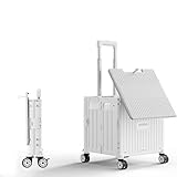 Einkaufswagen-Trolley klappbar, verstellbare Zugstange, 360°-Riemenscheibe, 45L/65L Kapazität, 60kg Tragkraft, platzsparendes Design für Camping und Einkaufen